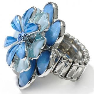 hot in hollywood belle floral crystal stretch ring d 00010101000000