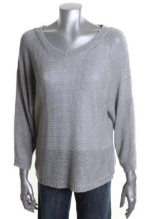 Joie New Emilie Gray Linen Bandeau Dolman Sleeve Pullover Sweater s