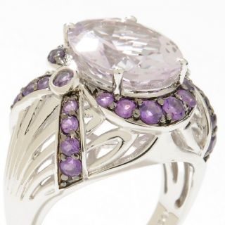 Victoria Wieck 3.88ct Pink and Purple Amethyst Swag Frame Ring