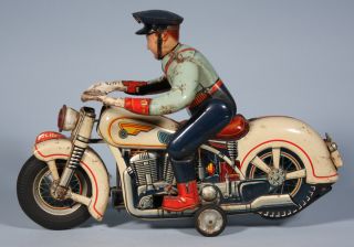 Modern Toys Japan Tin Police Motorcycle Late 50’s No Box
