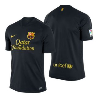 Nike Barcelona Season 2011 2012 Away Soccer Jersey Black Brand New