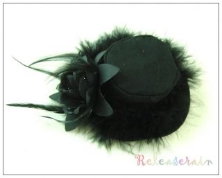  dolls model by unoa lusis black fur flower fedora hat for sales hat