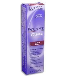 Oreal Excellence Creme Resistant Grays 5 5X Medium Mahogany Brown 1