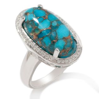 Oval Heritage Gems Pebble Turquoise and Diamond Oval Ring