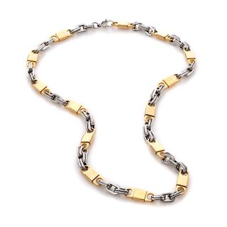 215 184 men s stainless steel 2 tone chain link 21 1 2 necklace rating