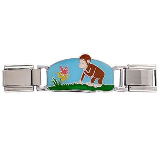 PUGSTER 9MM ITALIAN CHARMS LICENSED CURIOUS GEORGE CHASING V31