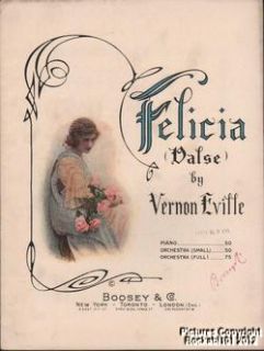 1916 Vernon Eville Sheet Music (Felicia Valse)