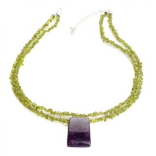 175 678 mine finds by jay king 2 strand peridot and amethyst drop