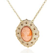 amedeo nyc pave cz cameo medallion 18 necklace $ 89 95 $ 189 95