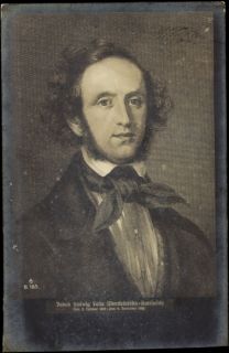 Künstler AK Komponist Jakob Ludwig Felix Mendelssohn Bartholdy