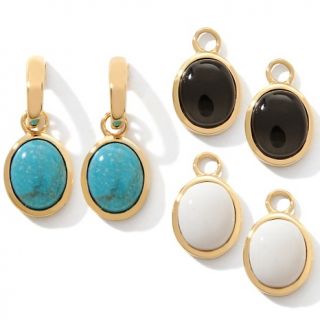 963 201 technibond technibond swirled drop earrings with oval gemstone