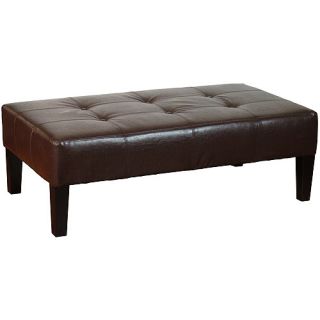 Tufted Rectangular Faux Leather Ottoman Bench 30 Day Returns Brand New