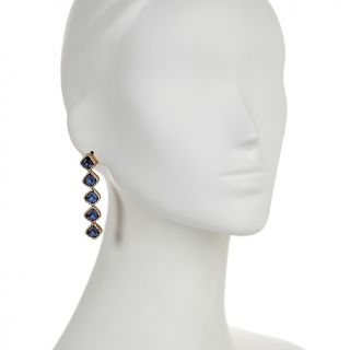 Boheme by the Stones Geometric Blue Stone and Crystal Linear Earrings