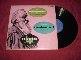 Felix Weingartner Brahms Symphony No 3 ml 4512 LP