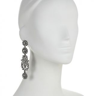 Colleen Lopez Multi Shaped Crystal Flower Drop Earrings at