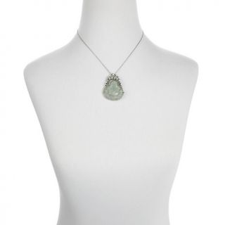 Jewelry Pendants Novelty Jade of Yesteryear Jade and CZ Buddha