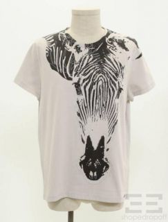 GF Ferre Mens Beige Black Zebra Print Crewneck T Shirt Size XXXL