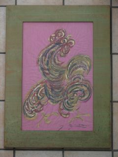 Shocking Pink Rooster Painting by Jesus Chucho Reyes Ferreira