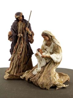33 Large Resin Fabric Nativity Set Jesus Mary Joseph
