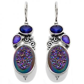 220 324 sajen multicolor drusy purple quartz drop earrings rating be
