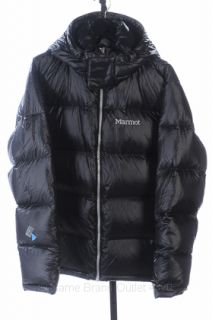 Marmot XL Black Stockholm Puffer Jacket Winter Hood Down Fill Coat $