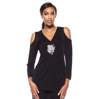 221 600 slinky brand slinky brand cold shoulder tunic with bell