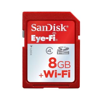Sandisk Eye Fi 8GB Wi Fi Card SDHC with Wireless Memory Class 4