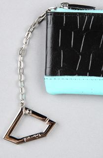 Diamond Supply Co. The Embossed Checker Leather Chain Wallet in Black