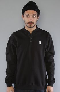 HUF The Classic H Henley in Black Concrete