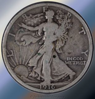1916 Walking Liberty Half Dollar Silver F