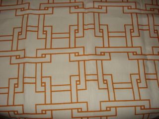 Thom Filicia Citysquare Lattice Trellis Orange White Linen Fabric 66