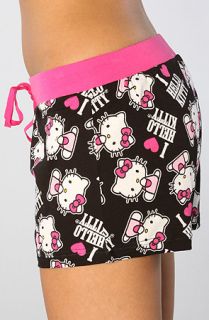 Hello Kitty Intimates The Hello Kitty Print Shorts in Black and Pink