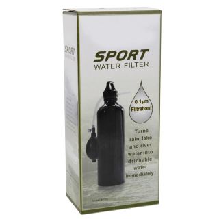 High Quality Travel Water Filter Purifier Bottle Black for Camping