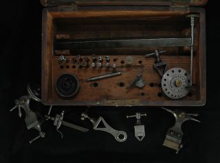 Ernst Kreissig Glashutte Antique Watchmakers Lathe in Wooden Box Neat
