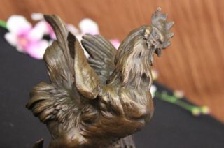 Two Fighting Roosters Bronze Figurine Art Deco Vienna Sculpture Farm