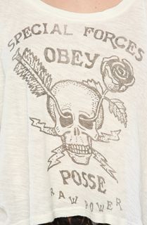 Obey The Special Forces Slub Dolman Tee in Gray