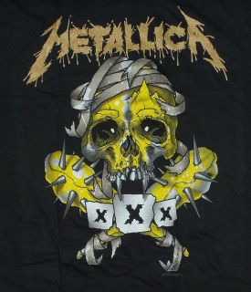 Metallica Fillmore Pushead Yellow 30 Year XXX T Shirt 2011 Size XL