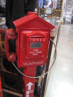 Fire Alarm Telephone Call Box on Stand Ready for MAN CAVE Blasted
