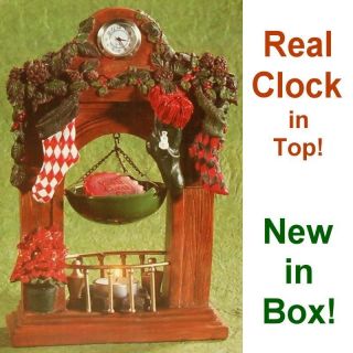 Yankee Candle Christmas Mantle Hanging Fireplace Tart Warmer w Clock