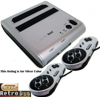 Silver Retro Duo Twin System for Nintendo NES SNES Games
