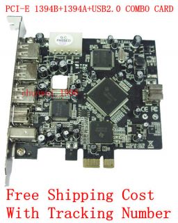 NEW PCIE PCI E FIREWIRE 400 800 1394 1394B USB 2 0 COMBO CARD TI NEC
