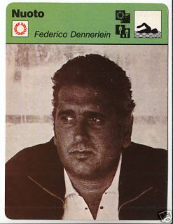 Federico Dennerlein Swim 1978 Italy SPORTSCASTER Card