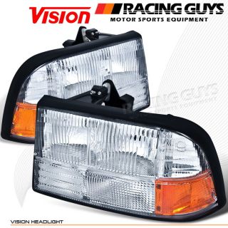 NEW EURO STYLE CLEAR VISION HEAD LIGHTS BUMPER TURN SIGNAL LAMPS