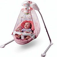 Fisher Price Butterfly Garden Papasan Cradle Swing New