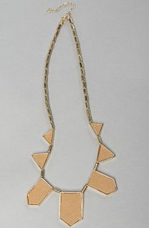 Accessories Boutique The Geometric Necklace in Taupe and Gold