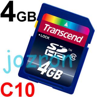 Transcend 4GB 4G SD SDHC Flash Card Memory Class 10