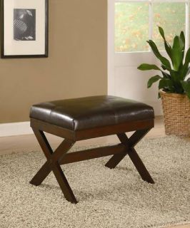 New Faux Leather Espresso Vanity Stool Bench
