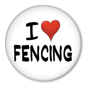 Love Heart Fencing Pin Button Foil Epee Sword Mask