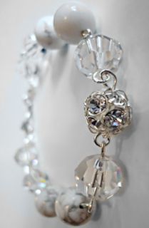 Custom Crystalz The White Rosary Bracelet with Swarovski Crystals