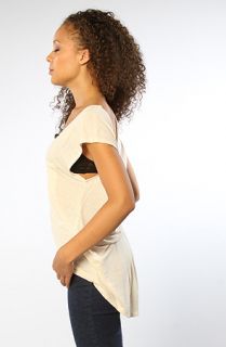 Chaser The Silk Rayon Jersey HiLo Pocket Top in Ivory